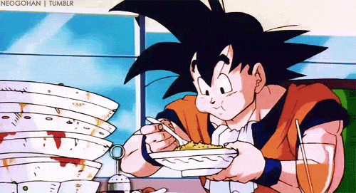 Goku eating some curry